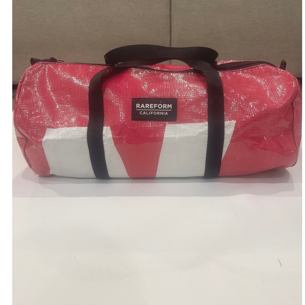 Rareform Duffle Bag Unisex Medium Pink White Upcycled Billboard Vinyl‎ Sporty